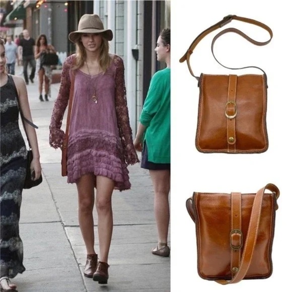 PATRICIA NASH Heritage Venezia Pouch Crossbody Messenger Bag- Cognac - Picture 9 of 9